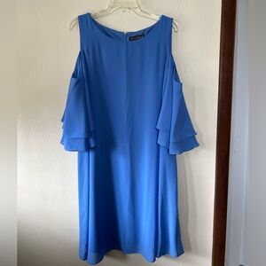 Light Blue Formal Dress with exposed shoulders